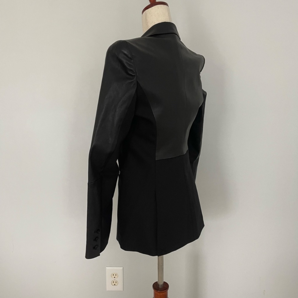 Alice + Olivia Black Leather Blazer - Size S - Picture 4 of 10